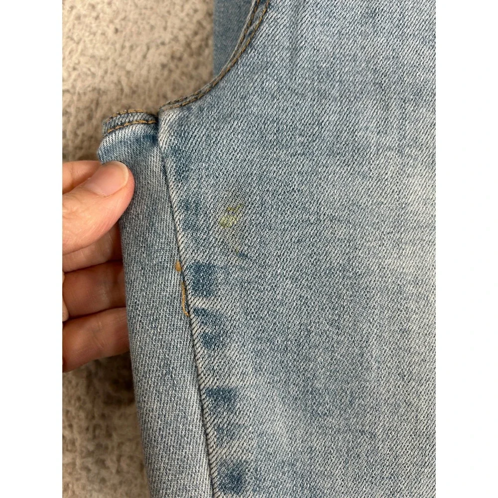 Guess Los Angeles Womens Light Wash Logo Side Stripe‎ Raw Hem Skinny Jeans Blue
